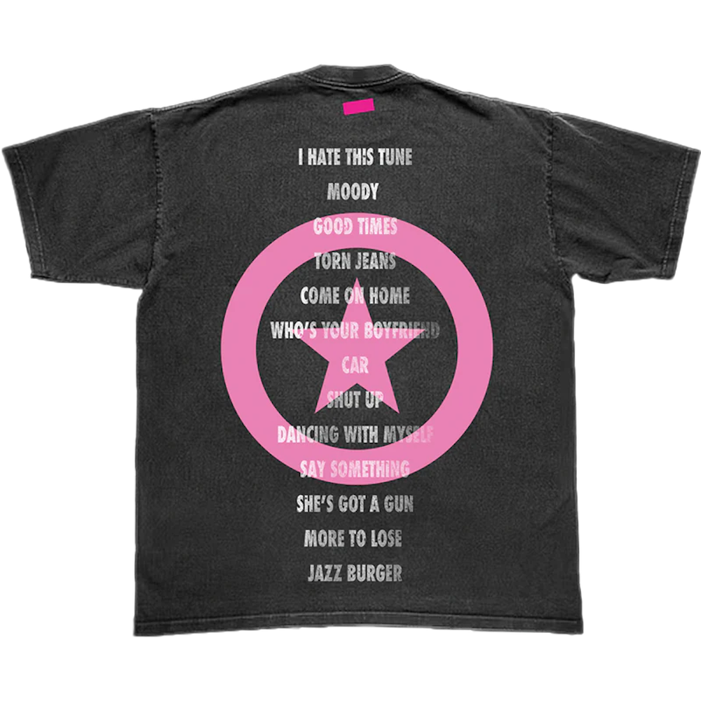 (this is a royel otis hickey merch tee) black t-shirt back